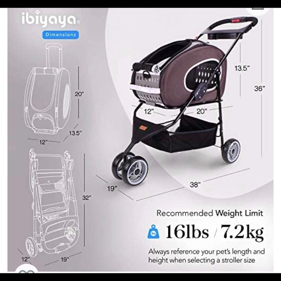 Ibiyaya 5 in 1 Pet Carrier w/BackPack Pet Carrier Stroller - Picture 2 of 5